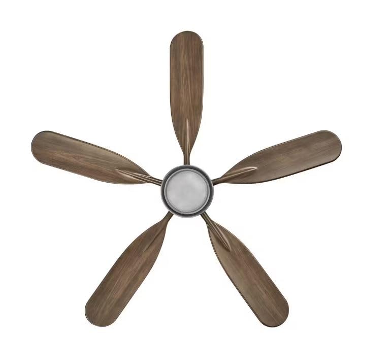 LYTIO Fallsburg 52 in. Integrated LED Indoor/Outdoor Galvanized Ceiling Fan with Light and Remote Control Included
