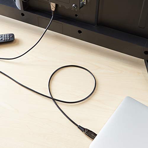 Amazon Basics HDMI Fiber Optic Cable, 18Gbps High-Speed, 4K@60Hz, 2160p, 48-Bit Color, Ethernet Ready, 50 feet, Black