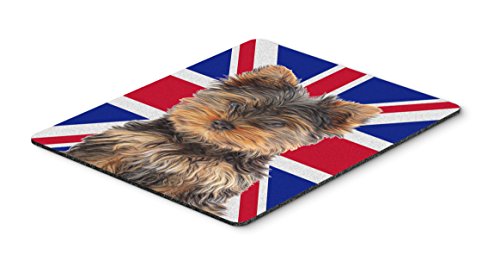Caroline's Treasures KJ1167MP Yorkie Puppy/Yorkshire Terrier with English Union Jack British Flag Mouse Pad, Hot Pad or Trivet for Home Office Gaming