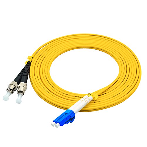 Jeirdus 15Meters 49ft LC to ST Duplex 9/125 Single-Mode Fiber Optic Cable Jumper Optical Patch Cord LC-ST