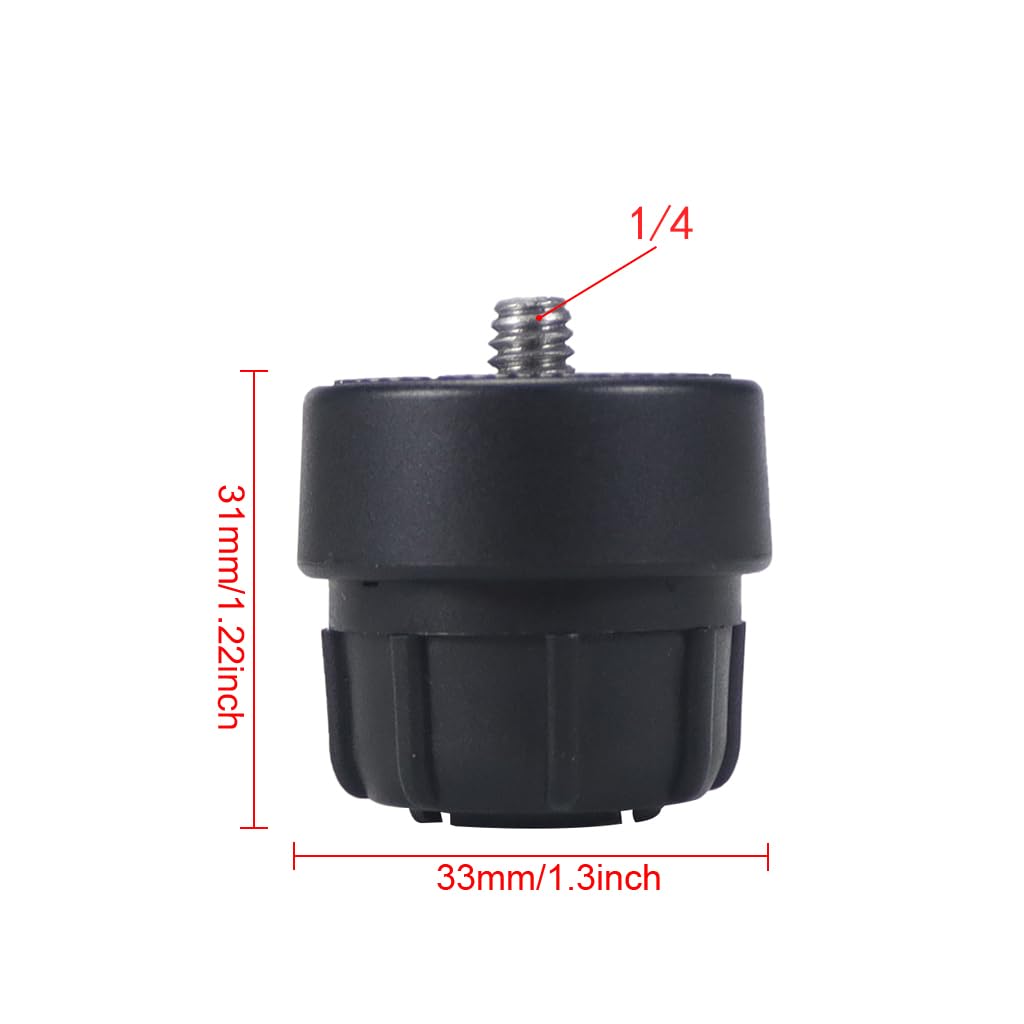 ThtRht 3 Pack 1/4 Screw to 17mm Ball Mount Base Mount Stand Interface Socket Joint for Tripod DV Camera Car Monitor GPS Phone Holder Clip Ring Light