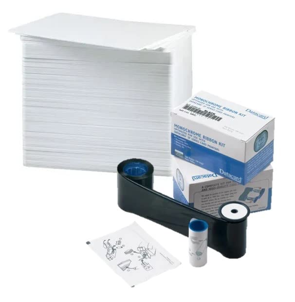 Datacard 532000-004 White Monochrome Ribbon - 1,500 Prints for SD160, SD260, SD360, SD460, and CD810 Printers, with 500 ID Zone Premium White Blank