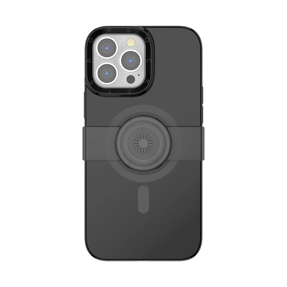 PopSockets iPhone 13 Pro Max Case with Phone Grip and Slide, Wireless Charging Compatible - Black