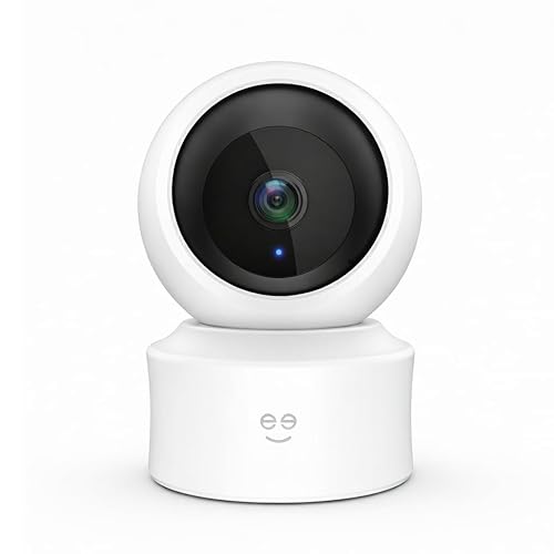 Geeni Scope Ultra 2K 360° Smart Indoor Camera, 1440p HD Auto-Tracking, Dual Band WiFi 2.4GHz 5GHz, Alexa & App Control, Wall Mountable, White