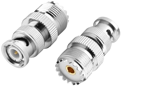 DHT Electronics 2pcs RF coaxial Coax Adapter BNC Male to UHF Female SO-239 SO239