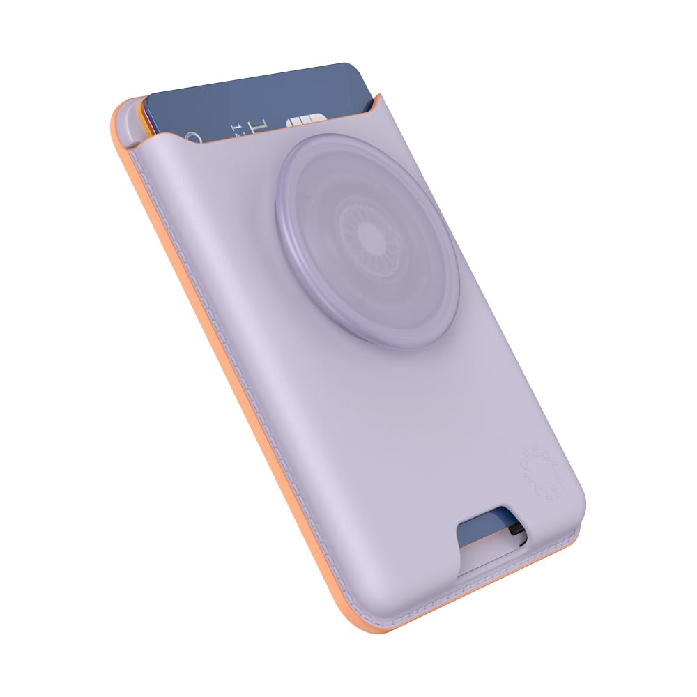 PopSockets Phone Wallet for MagSafe, Phone Card Holder with Grip, Lavender - Lavender