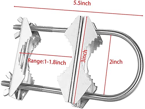 Double Antenna Mast Clamp Heavy Duty Pole to Pole Mounting Kit V Jaw Block with U-Bolt Mounting Hardware for TV CB Ham Antenna Parasols Flags