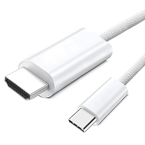 sartyee 4K@60Hz USB C to HDMI Cable 6FT, 1080P High-Speed Type C to HDTV Adapter, Compatible with Thunderbolt 4/3, iPhone 15/ Pro, Pad, MacBook/Pro