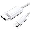 sartyee 4K@60Hz USB C to HDMI Cable 6FT, 1080P High-Speed Type C to HDTV Adapter, Compatible with Thunderbolt 4/3, iPhone 15/ Pro, Pad, MacBook/Pro