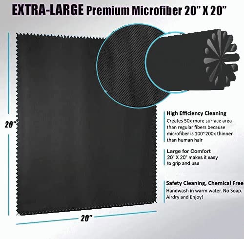 California JOS 20"x20"(50x50CM) Extra Large Oversized Microfiber Cleaning Cloth, Ideal for Electronics and Screens, Lenses on Cameras, Binoculars