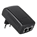 PoE Injector Adapter with 48V 0.5A Passive POE Supply Injector Ethernet Adapter with Plug Suitable for IP Voip Phones, Cameras, and More(US)