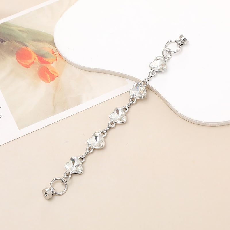 NOIAFZY 2pcs Luxury Crystal Rhinestone Metal Hand Chain Wrist Strap - Elegant Rectangular Diamond Lanyard with Clip for Phone Case, Keychain & Bag
