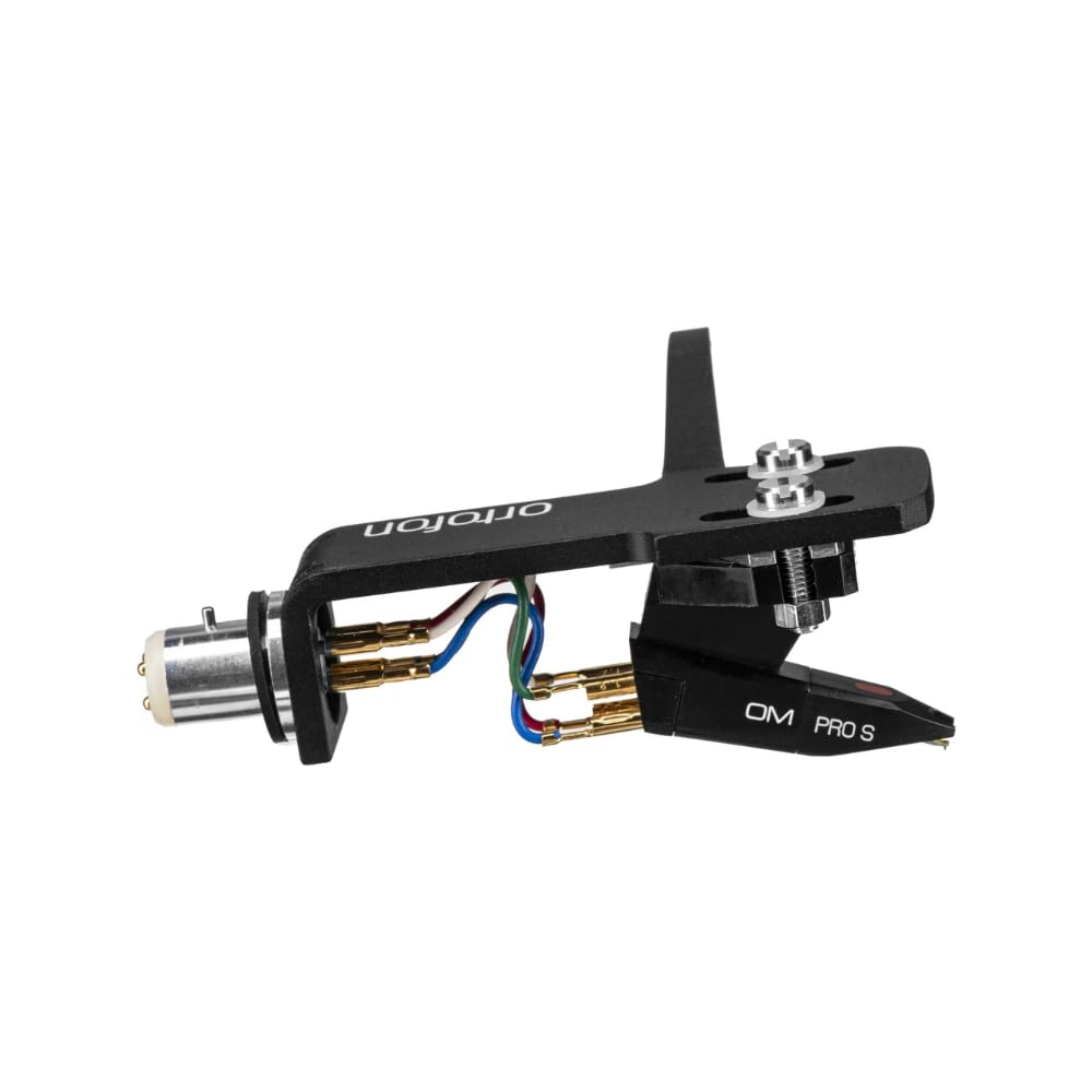 Ortofon OM PRO S Pre-Mounted on SH-4 Black Ortofon Headshell Bundle with Liquid Audio Carbon Fiber Record Brush & Instrument Polishing Cloth