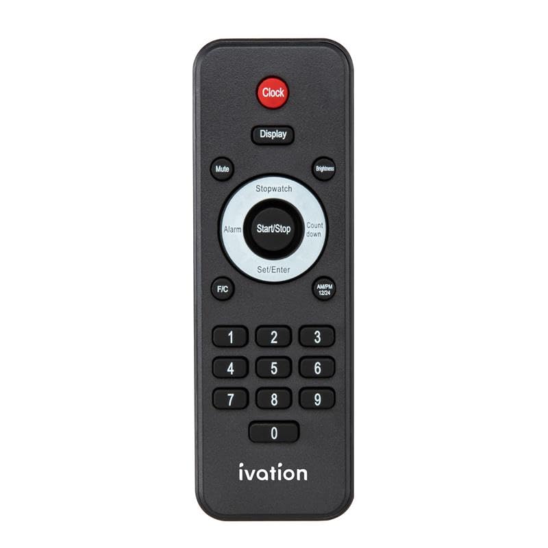 Replacement Remote Control for IVATION Large Timer Digital LED Clock - Only Compatible with Select Ivation Clocks (Not Universal)