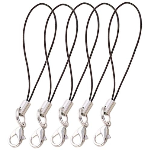 KCKEYS 30x Black Lobster Clasp Lanyard Strings, Braided Replacement Cords for Keychains, Phone Charms, Pendant, DIY Crafts & Jewelry Making