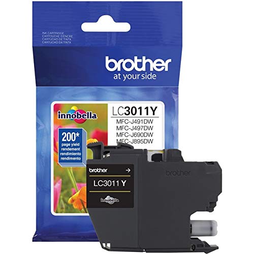 Brother LC3011YS Yellow Ink Cartridge, Standard Yield