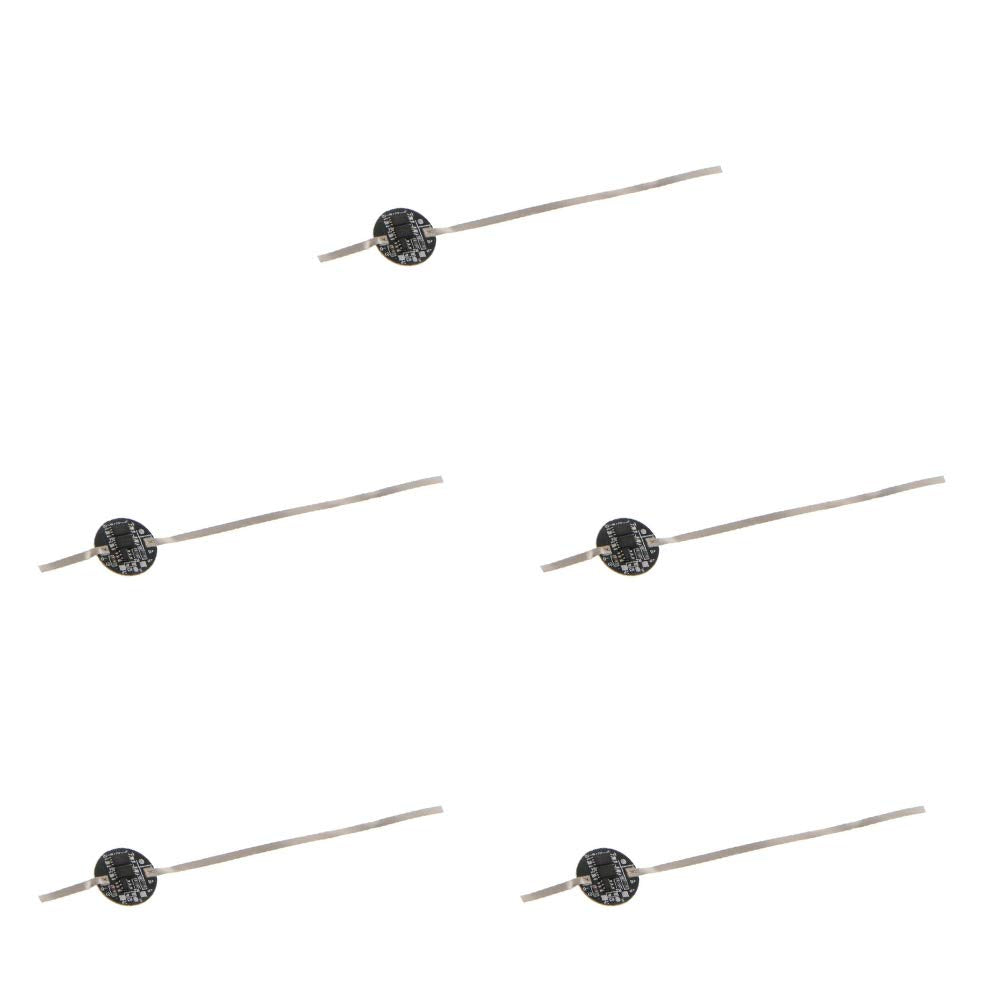KOOBOOK 5Pcs 18650 Li-ion Lithium PCB Protection Circuit Board 3.7V Battery Cell Protection Board 5A Round