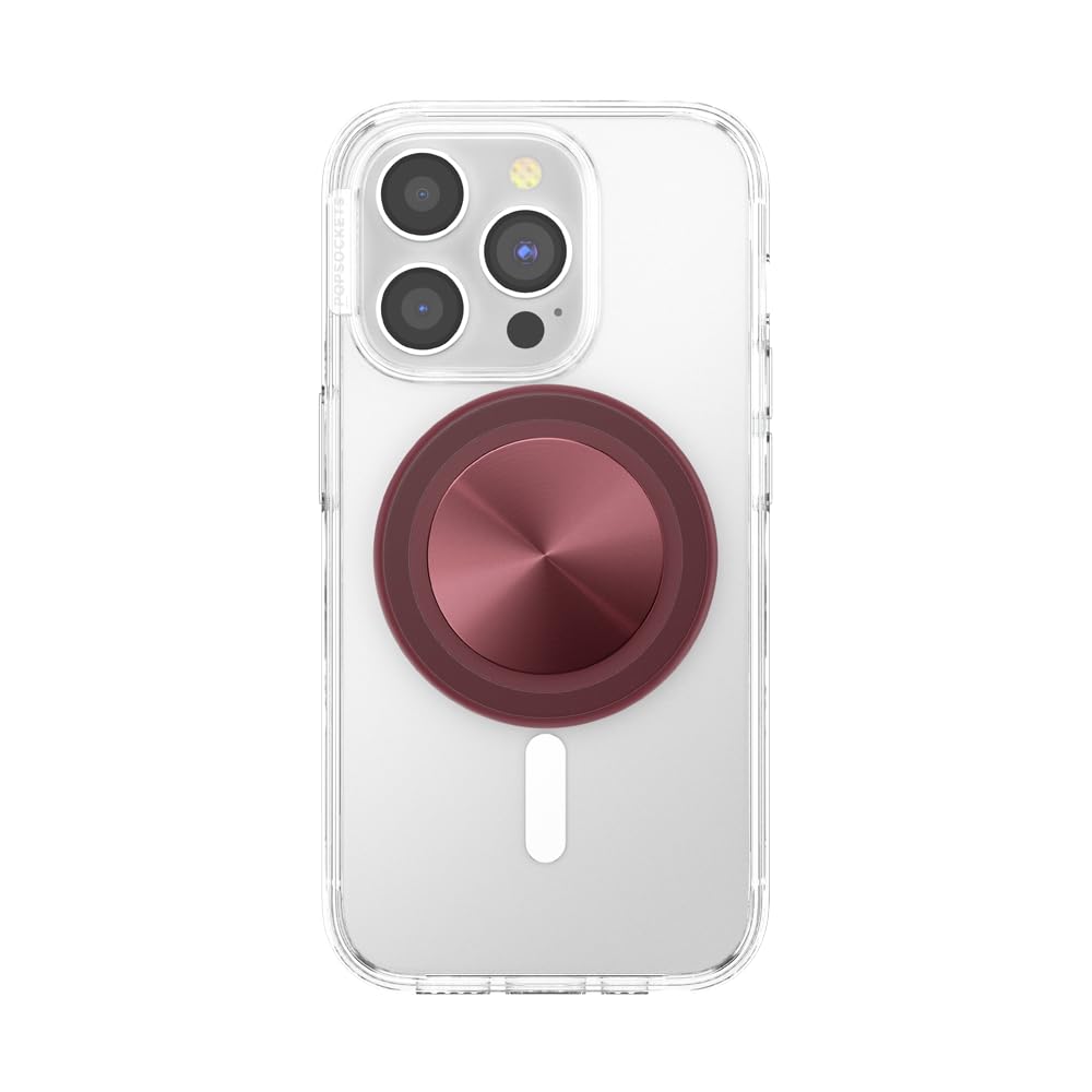 PopSockets Phone Grip for MagSafe, Magnetic Holder, Phone Stand, Red - Alum Radial Oxblood