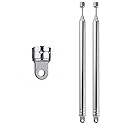 POBADY 2 PCS Radio Antenna,FM Portable Telescopic 8 Section Antenna 72CM/28.3IN for TV Radio DAB FM/AM Stereo Reception