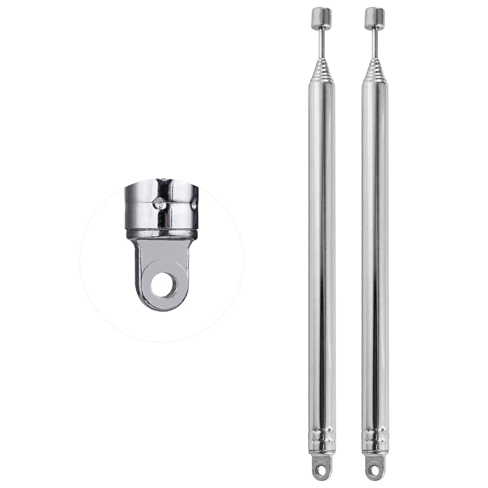 POBADY 2 PCS Radio Antenna,FM Portable Telescopic 8 Section Antenna 72CM/28.3IN for TV Radio DAB FM/AM Stereo Reception