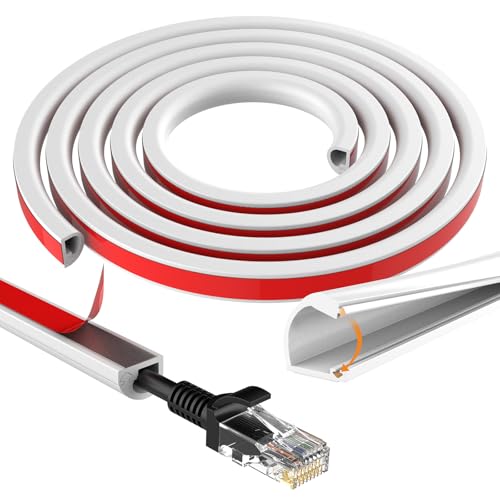 118" Silicone TV Cord Hider for Wall Mounted TV, Self-Adhesive Wire Hiders for TV on Wall, Wire Concealer for Cords Hide Cables, Cable Covers White