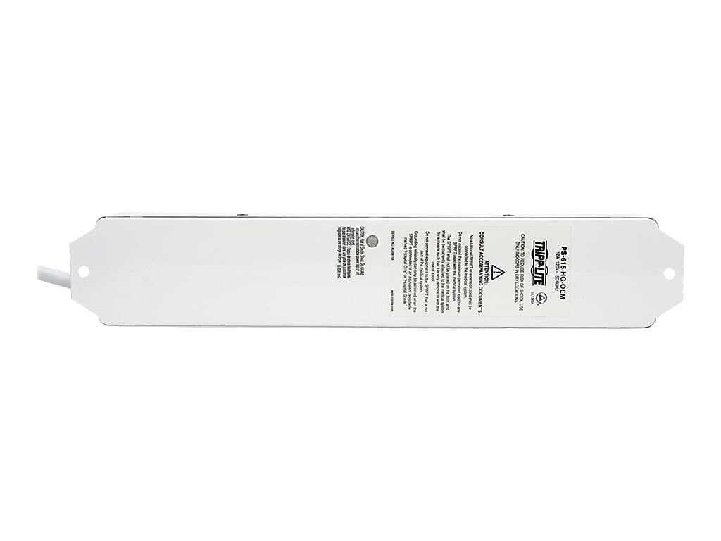 Tripp Lite Safe-IT Medical-Grade Power Strip for Patient-Care Vicinity, 6 15A Hospital-Grade Outlets, 15ft. Cord, UL 1363A, White, (PS-615-HG-OEM)
