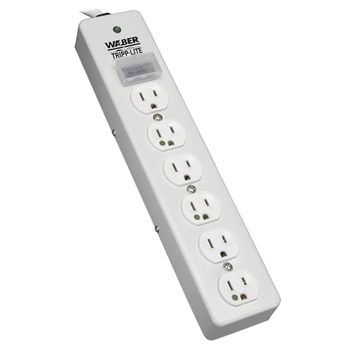 Tripp Lite 6 Outlet Hospital-Grade Surge Protector Power Strip, 15 Foot / 4.57 Meter Cord, Metal Housing, UL 1363, Not for Patient-Care Rooms
