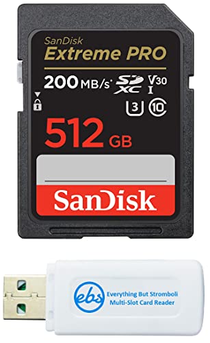 SanDisk Extreme Pro 512GB UHS-I SD U3 A2 V30 Memory Card Works with Sony Mirrorless Camera ZV-E1 (SDSDXXD-512G-GN4IN) Fast, 4K UHD- Bundle with (1)