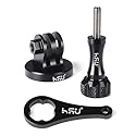 HSU Aluminum Alloy Metal GoPro Tripod/Monopod Mount with Aluminum Thumbscrew for GoPro Hero 13, 12, 11, 10, 9, 8, 7, 6, 5, 4, 3+, 3, 2, 1 HD, AKASO