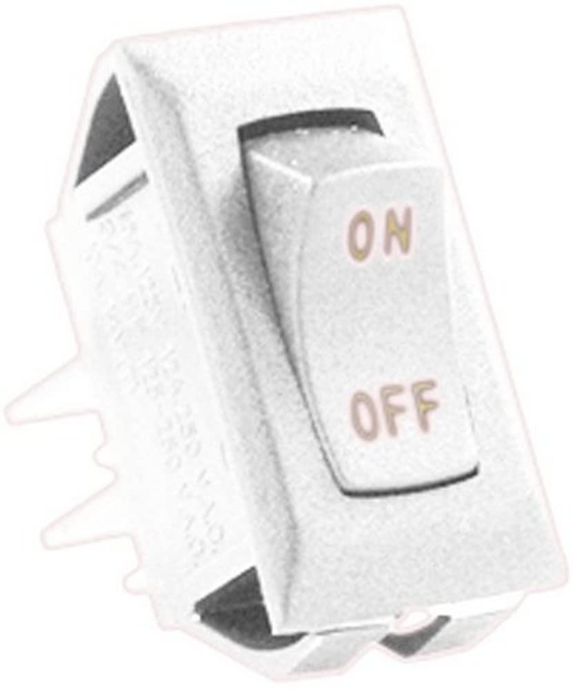 JR Products (12611-5) Ivory/Gold 12V On/Off Switch, (Pack of 5)