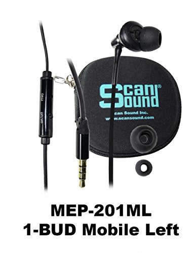 1-BUD-MOBILE-LEFT Single-Ear Stereo Earbud w/Case
