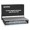 NICGIGA 24-Port Gigabit PoE Switch with 24 PoE+@300W, 2 Gigabit Uplink Ports, 1 SFP, Sturdy Metal for Desktop/Rack Mount, Plug and Play, Unmanaged