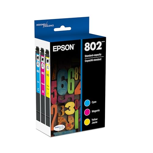 EPSON 802 DURABrite Ultra Ink Standard Capacity Color Combo Pack (T802520-S) Works with WorkForce Pro WF-4720, 4730, 4734, 4740
