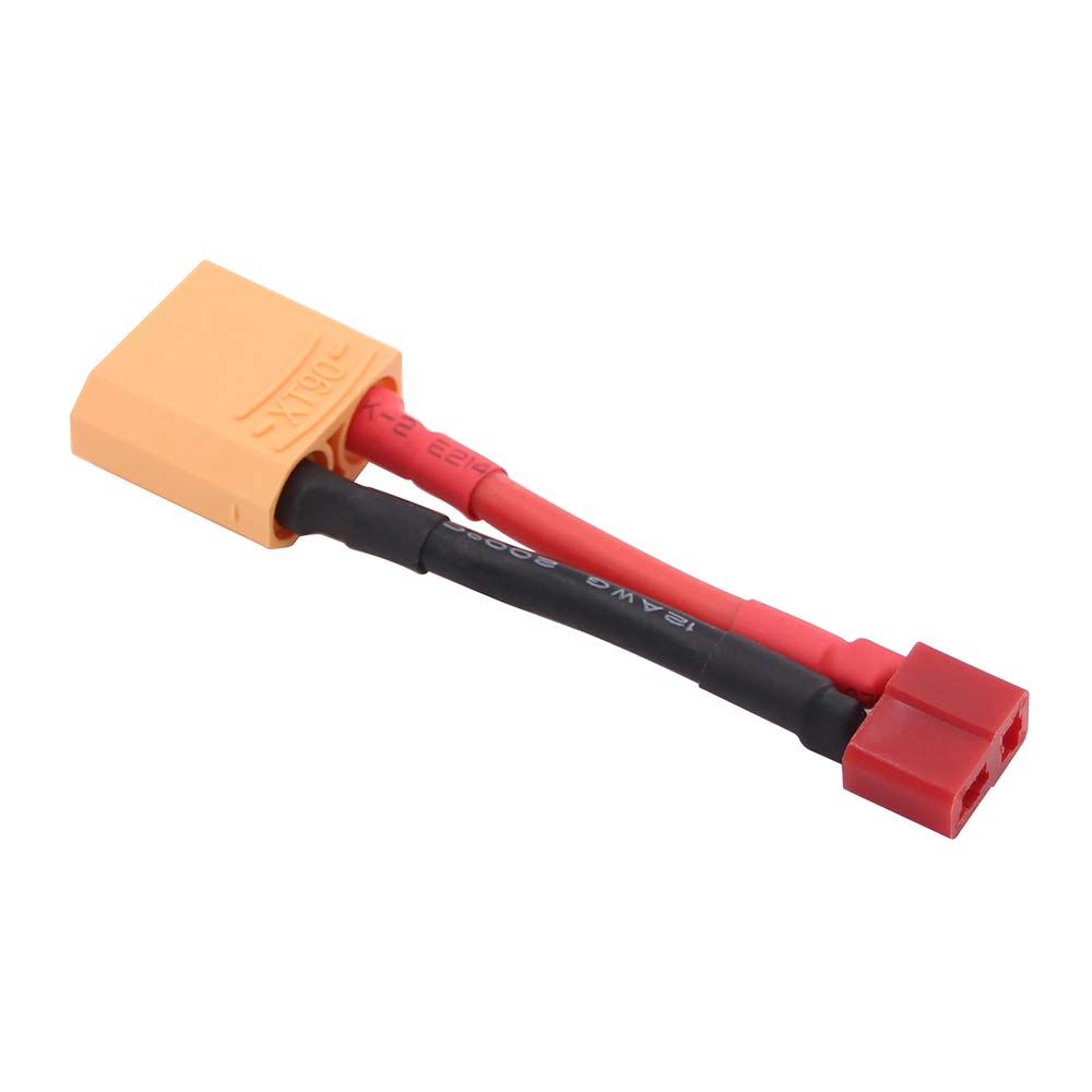 OliYin 3pcs XT90 Male to T Plug Female Connector Converter Adaptor with 12awg 1.96inch Cable(Pack of 3)