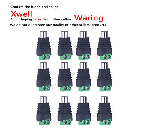 Iskueal RCA to AV Screw Terminal Connector, RCA Cable Audio Adapter,Phono Female Jack Solderless Converter Audio/Video Connector Speaker Wire to RCA