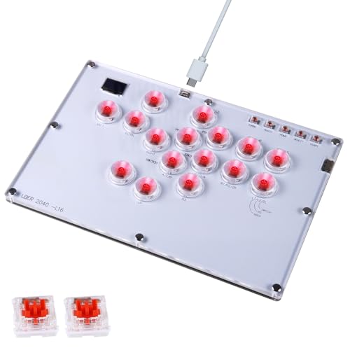 Arcade Stick All-Button Controller L16, Leverless Controller Street Fight with Turbo & SOCD, Arcade Stick Street Fight for PC/PS3/PS4/Steam/Switch