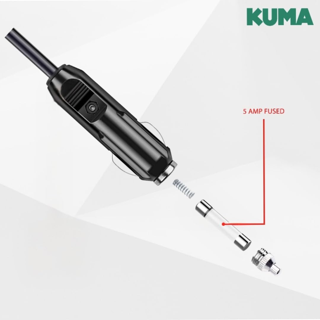KUMA DC 12v Car Charger Cigarette Lighter Adapter - Universal 12 volt Plug Power Cord for Portable DVD Player Jump Starter Breast Pump Vacuum Cleaner