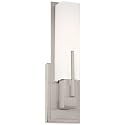 Possini Euro Design Midtown Modern Wall Light Sconce Satin Nickel Hardwired 4 1/2" Wide Fixture White Glass Rectangular Shade for Bedroom Bathroom