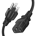 6FT Universal 3 Prong AC Power Cable Cord for Computer, TV, Monitor, Walking pad Treadmills,Goplus Yagud Superun Treadmill,Vibration Plate Exercise