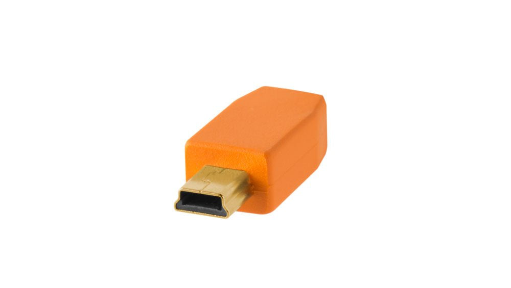 Tether Tools TetherPro USB 2.0 to Mini-B 5-Pin Cable | for Fast Transfer and Connection Between Camera and Computer | High Visibility Orange | 15 Feet