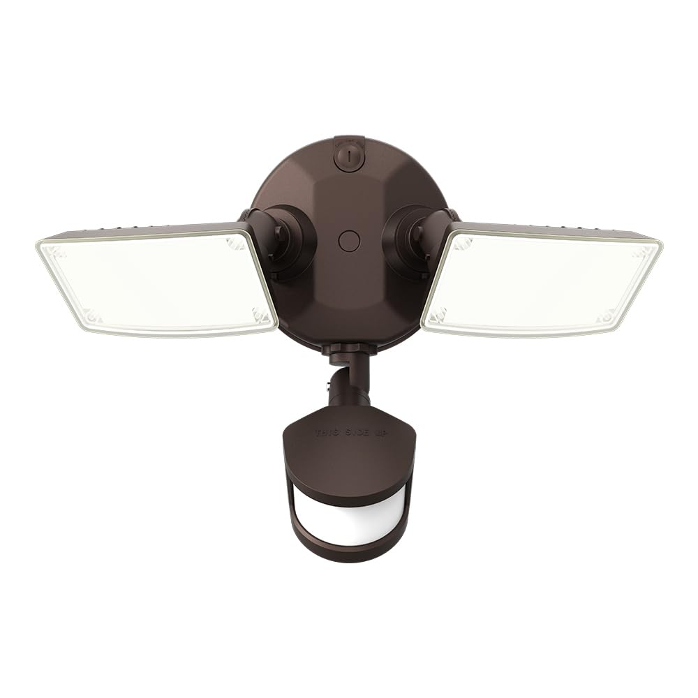 HALO TGS Outdoor Integrated LED Motion Sensor Flood & Security Light Twin Square Head Bronze