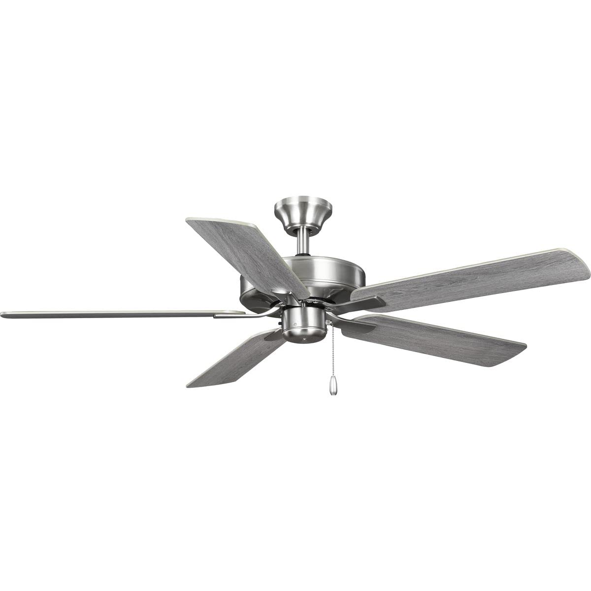 Progress Lighting P250084-009 AirPro 52-Inch AC Motor 5-Blade Ceiling Fan, 52x52x12.5 in, Transitional, Brushed Nickel
