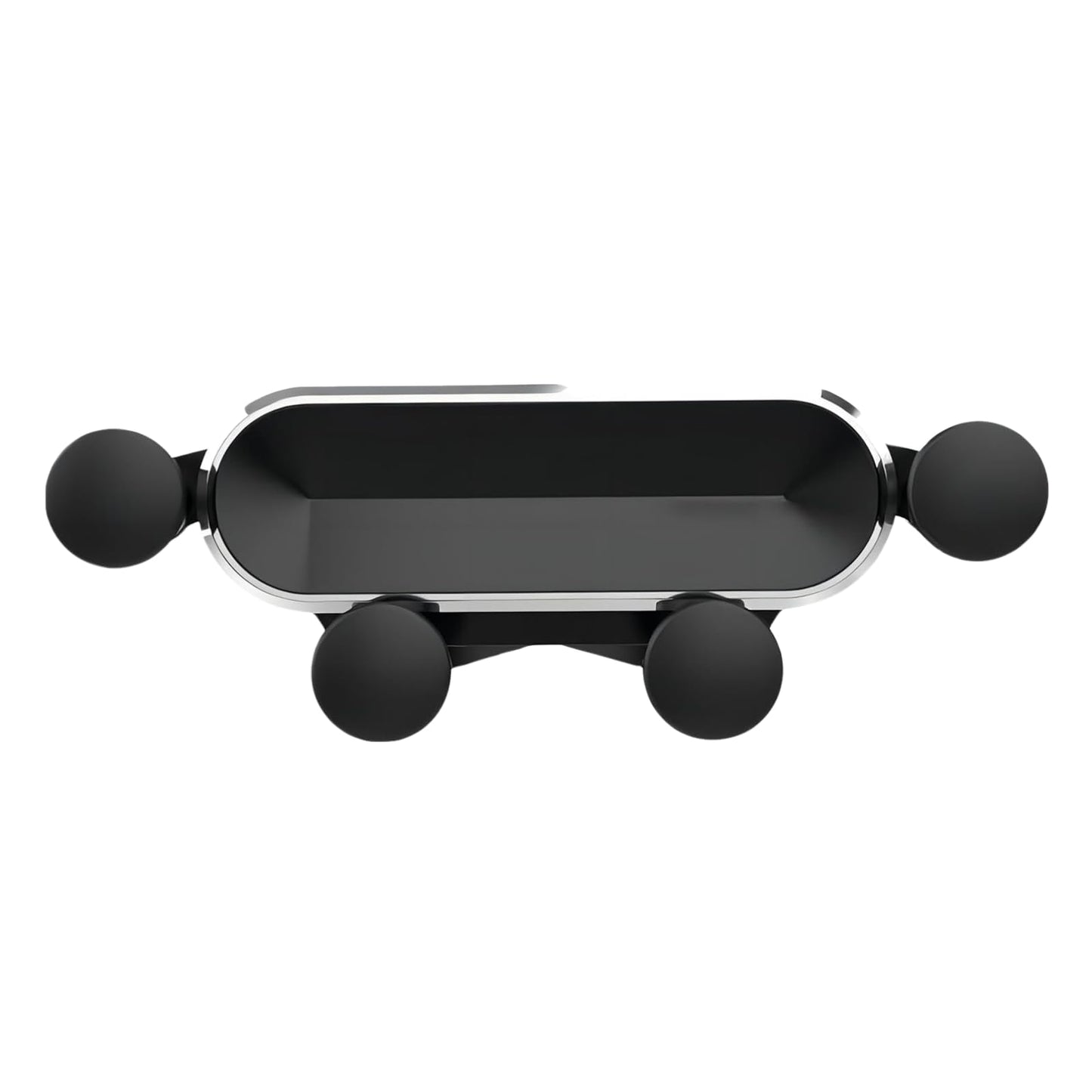 LXQTAO Car Phone Holder - Silver Tone Telescoping Phone Stand for Car Vent, Gravity-Based Mini Cartoon Car Phone Bracket, Unfolding Car Phone Mount