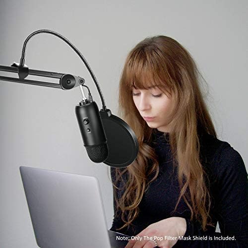 Neewer Professional Microphone Pop Filter Shield Compatible with Blue Yeti and Any Other Microphone, Dual Layered Wind Pop Screen With A Flexible 360