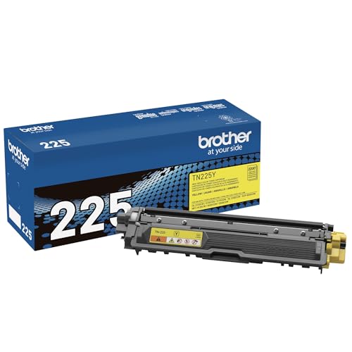 Brother Genuine High Yield Toner Cartridge, TN225Y, Replacement Yellow Toner, Page Yield Up to 2,200 Pages, Amazon Dash Replenishment Cartridge, TN225