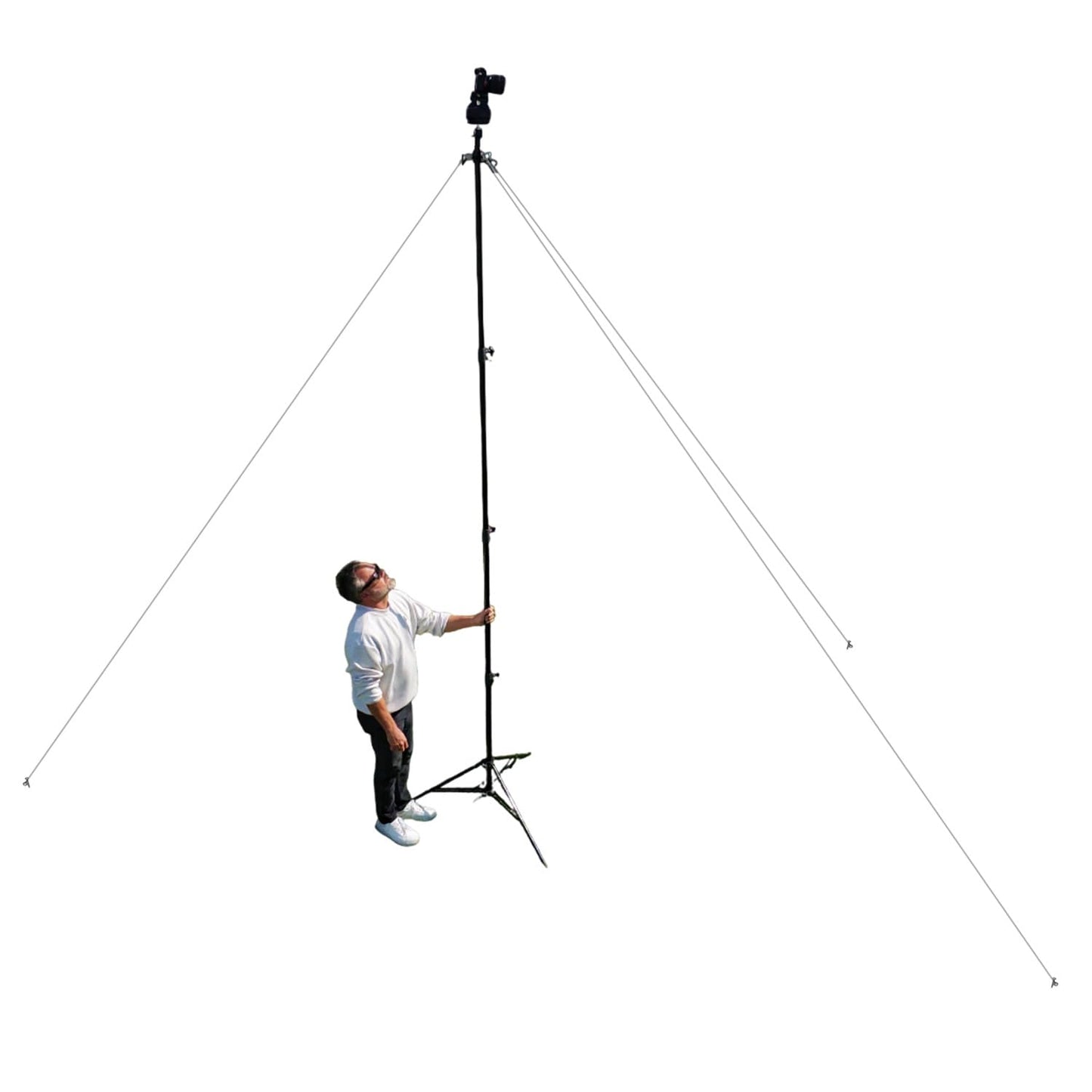 Glide Gear TST 12 12-Foot Tripod Stand - Air-Cushioned Telescoping Sections, Heavy-Duty Aluminum Construction, Adjustable Height, Supports Cameras Up