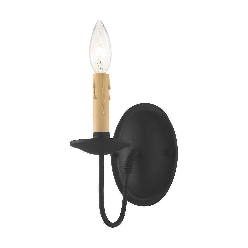 Livex Lighting 4451-04 Heritage 1 Light Black Wall Sconce