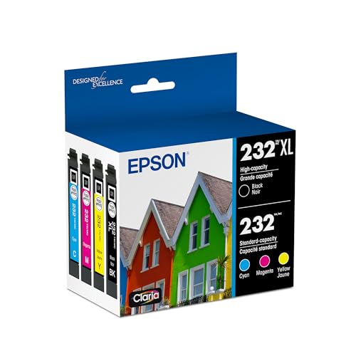 EPSON 232 Claria Ink High Capacity Black & Standard Color Cartridge Combo Pack (T232XL-BCS) Works with WorkForce WF-2930 ,2950 and Expression XP-4200