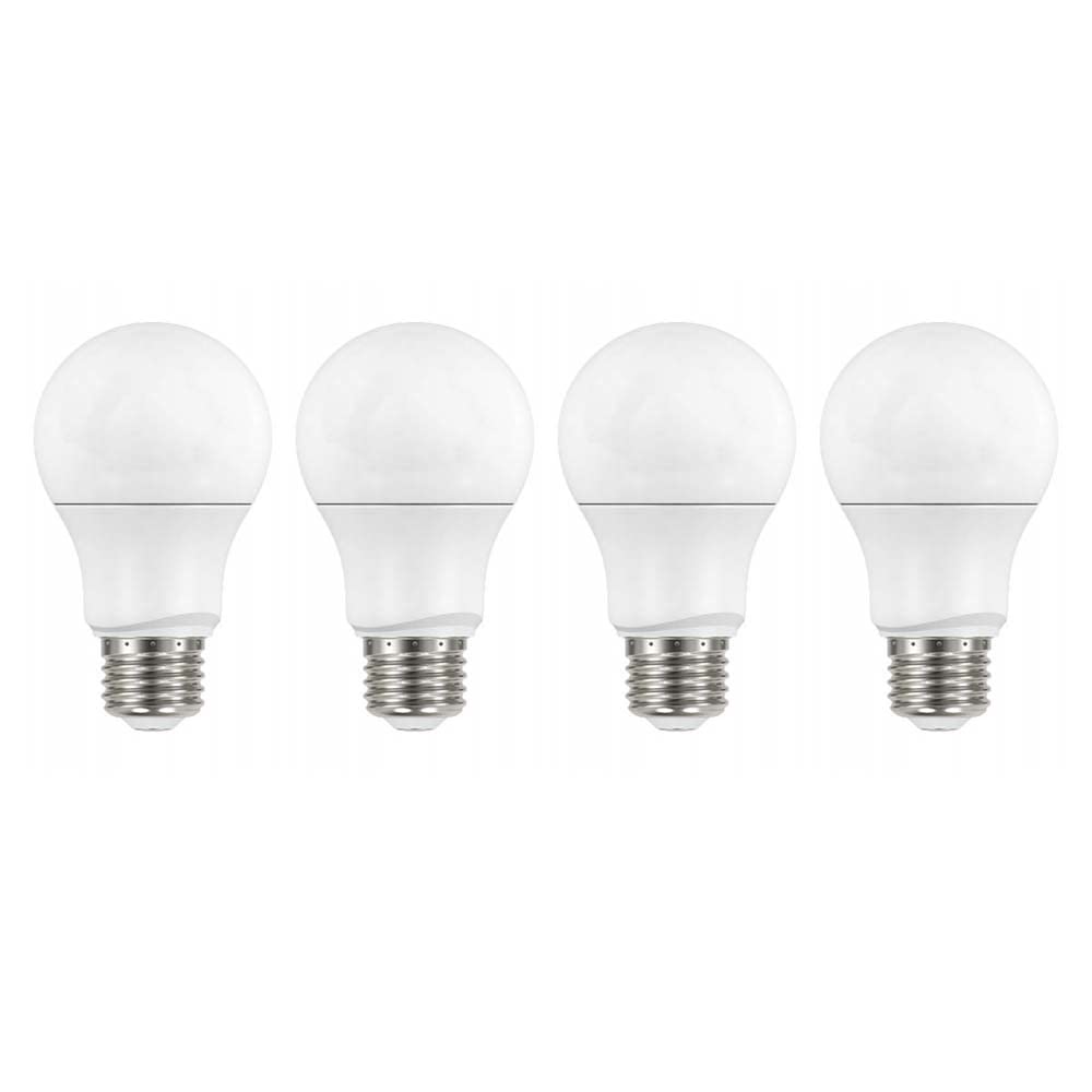 Satco 4.17 Inch 9.5W A19 LED Medium Base Replacement Lamp (Pack of 4)-3000 Color Temperature-Frosted Finish