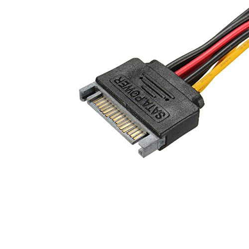 axGear SATA Power 15 pin to Dual 4-pin Molex Conncetor Y Splitter Cable Cord